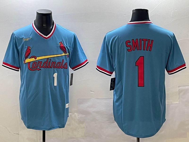 Men St.Louis Cardinals #1 Smith Blue Throwback 2025 Nike MLB Jersey style 2->st.louis cardinals->MLB Jersey
